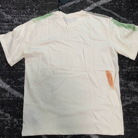 Palm Angels White Paint Splatter T-Shirt Men's Large, Medium - Picture 2 of 3